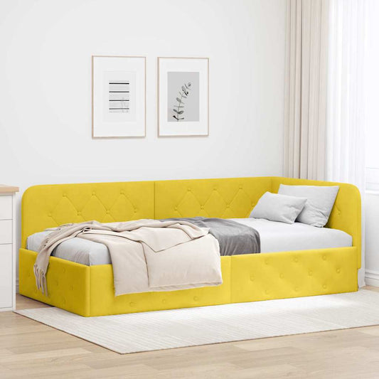 Sarokágy keret Sárga 90 x 200 cm Bársony