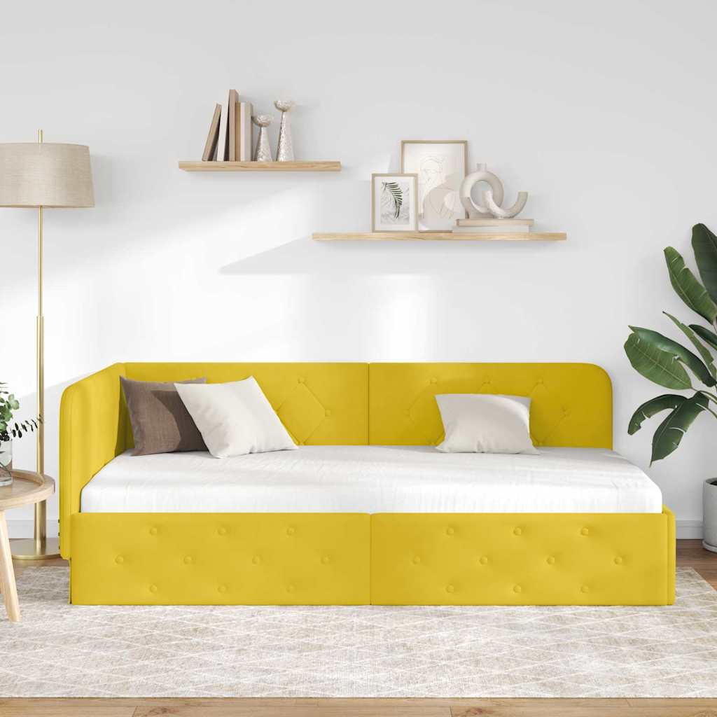Sarokágy keret Sárga 90 x 200 cm Bársony