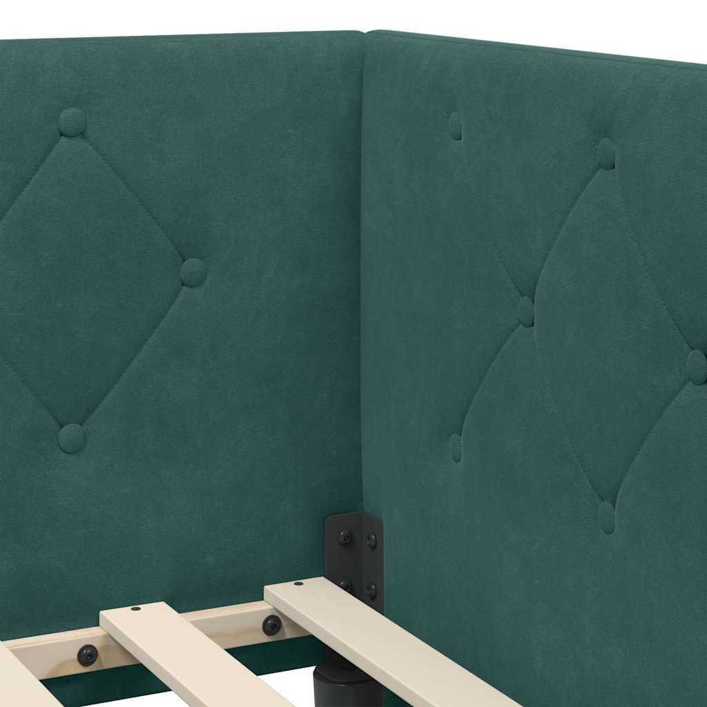 Sarokágy keret Sötétzöld 100 x 200 cm Bársony