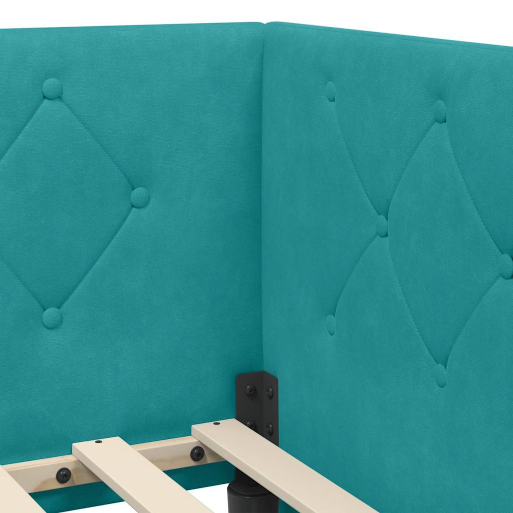Sarokágy keret Türkiz 100 x 200 cm Bársony