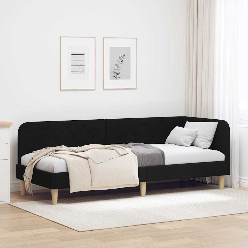 Sarokágy keret Fekete 80 x 200 cm szövet