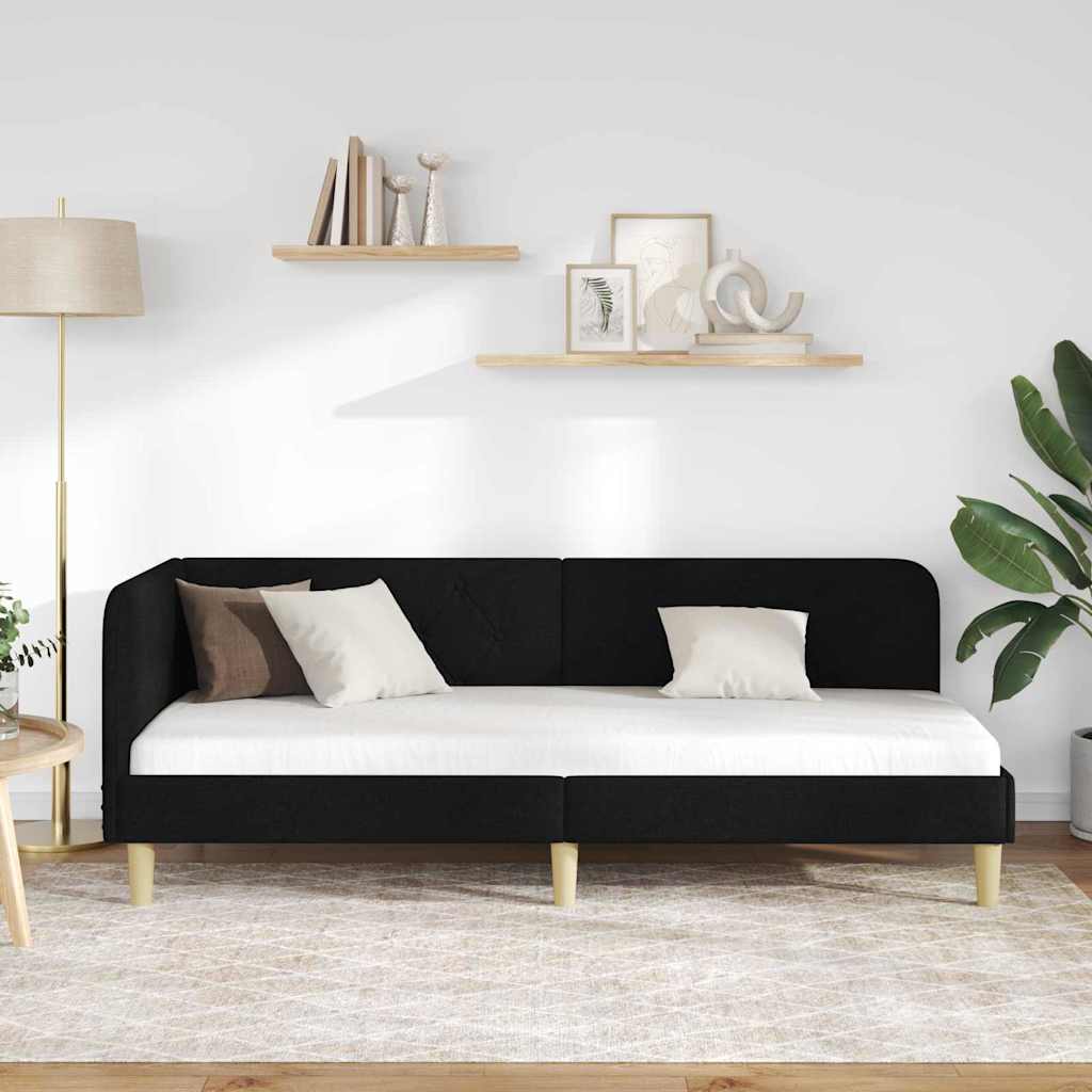 Sarokágy keret Fekete 80 x 200 cm szövet