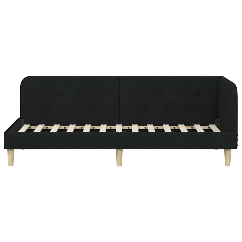 Sarokágy keret Fekete 80 x 200 cm szövet