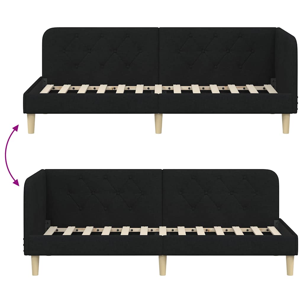Sarokágy keret Fekete 80 x 200 cm szövet