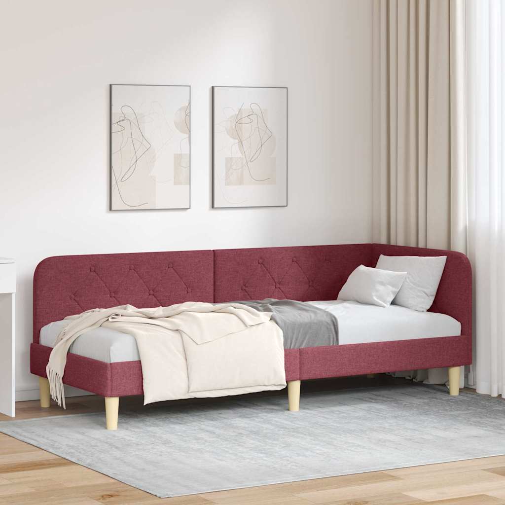Sarokágy keret Bordó 80 x 200 cm szövet