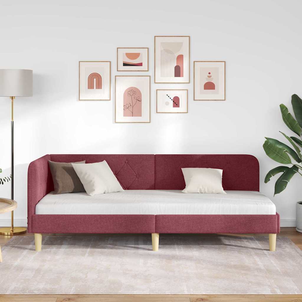 Sarokágy keret Bordó 80 x 200 cm szövet