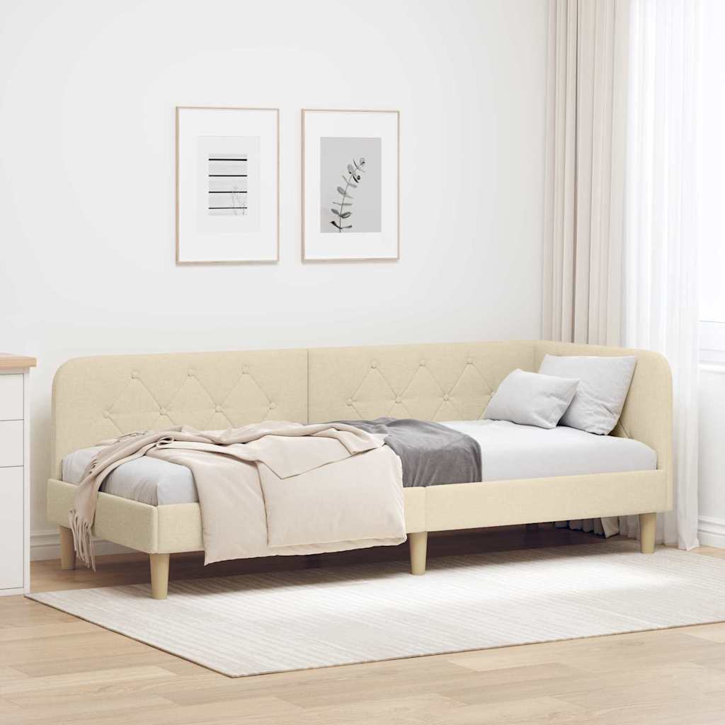 Sarokágy keret Krém 80 x 200 cm szövet