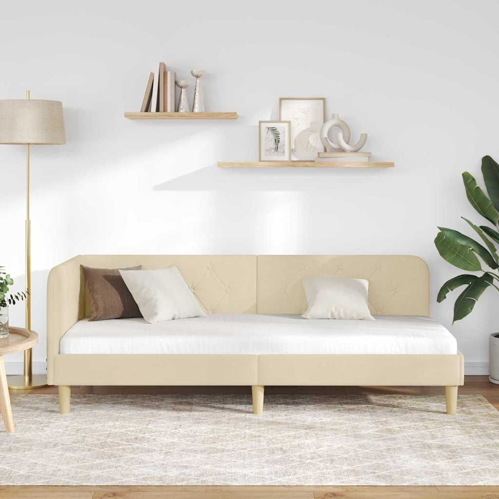 Sarokágy keret Krém 80 x 200 cm szövet