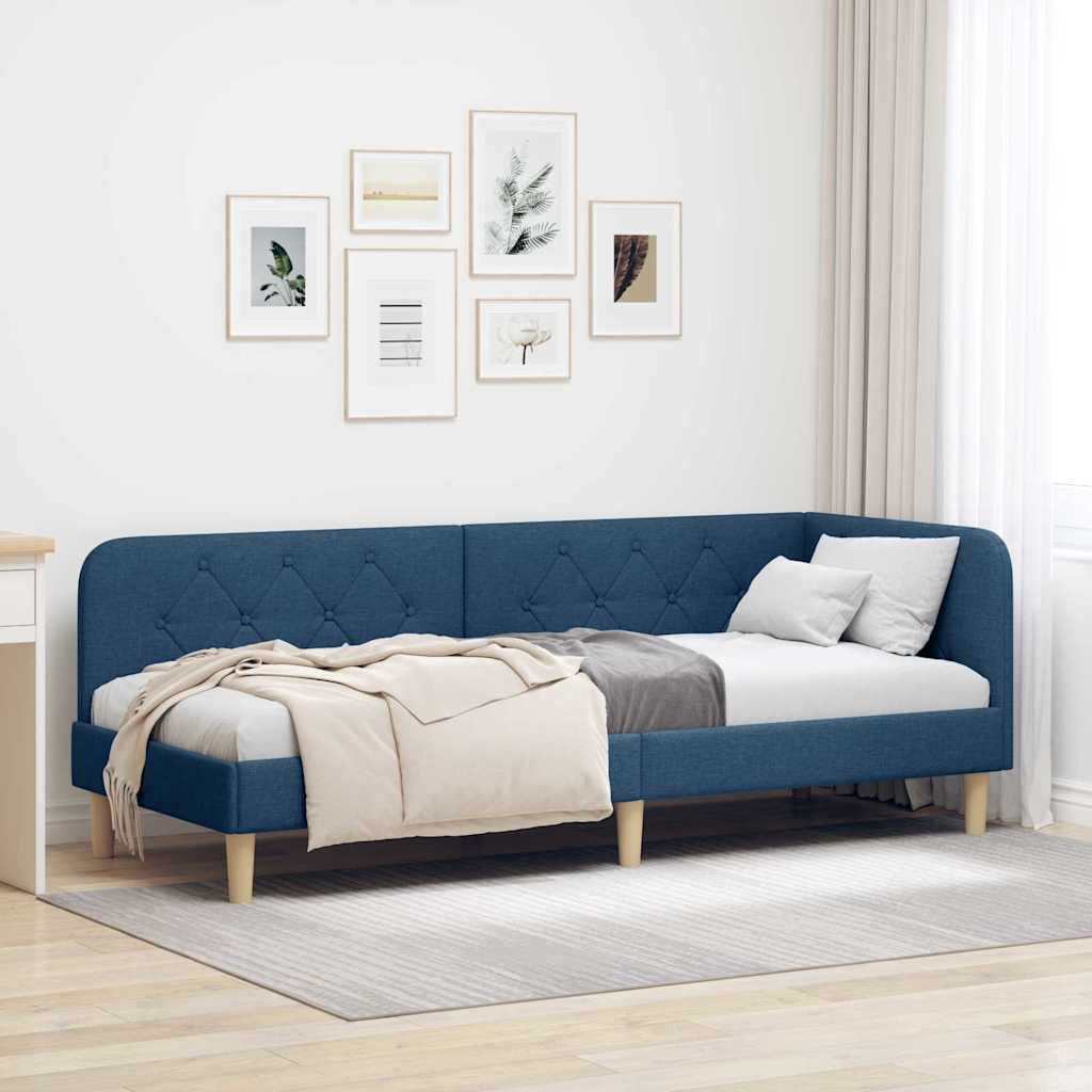 Sarokágy keret Kék 80 x 200 cm szövet