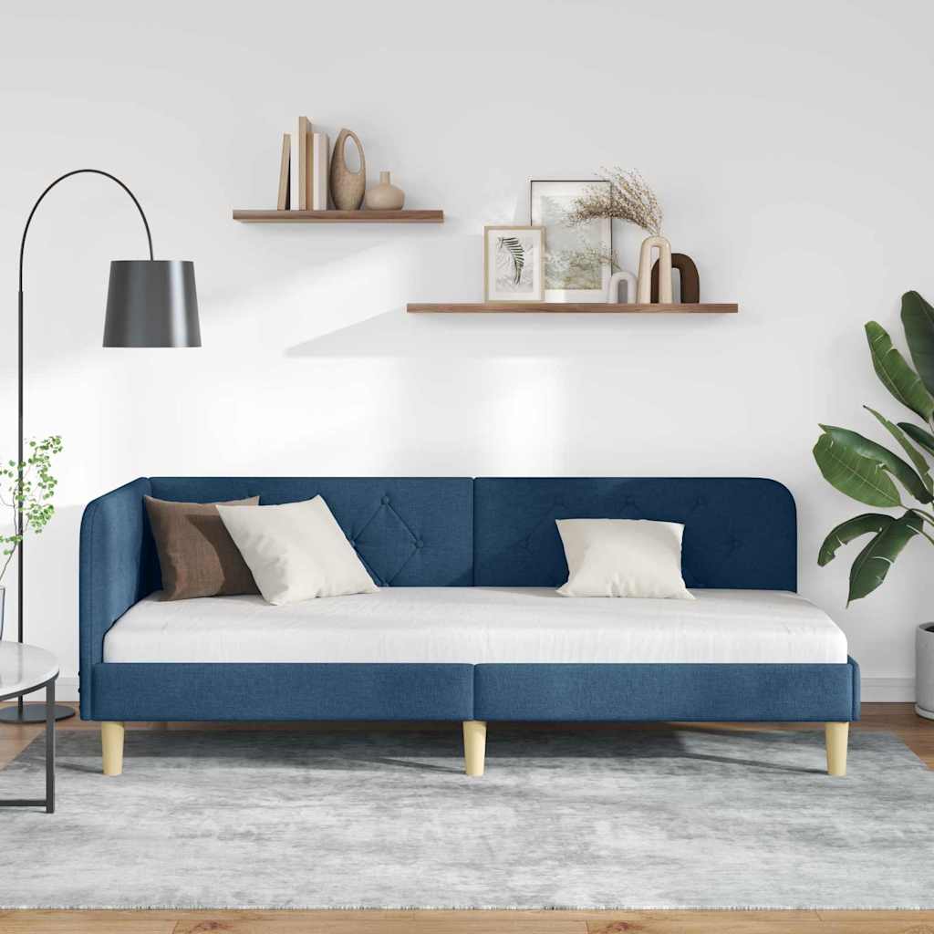 Sarokágy keret Kék 80 x 200 cm szövet
