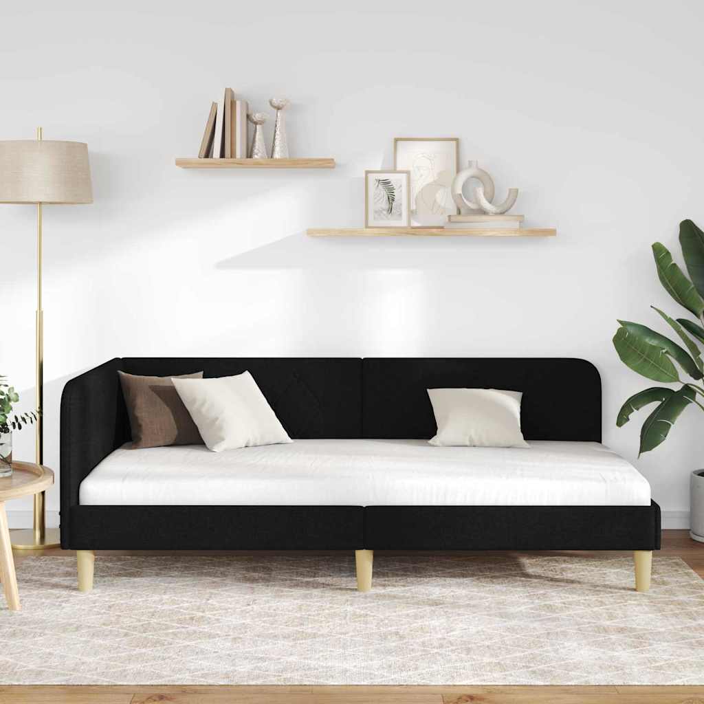 Sarokágy keret Fekete 90 x 190 cm szövet