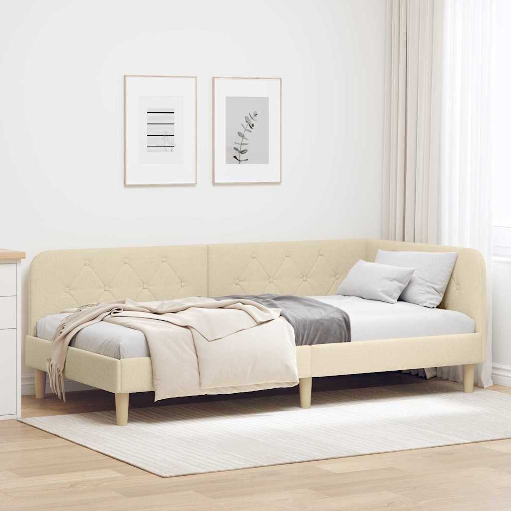 Sarokágy keret Krém 90 x 190 cm szövet