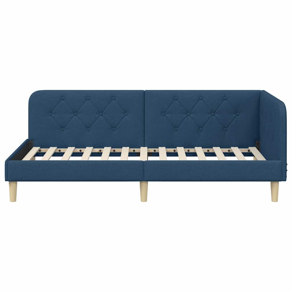 Sarokágy keret Kék 90 x 190 cm szövet