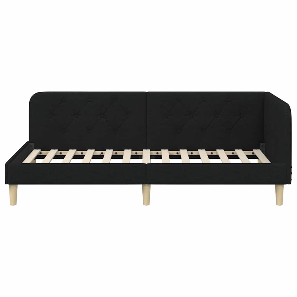 Sarokágy keret Fekete 90 x 200 cm szövet