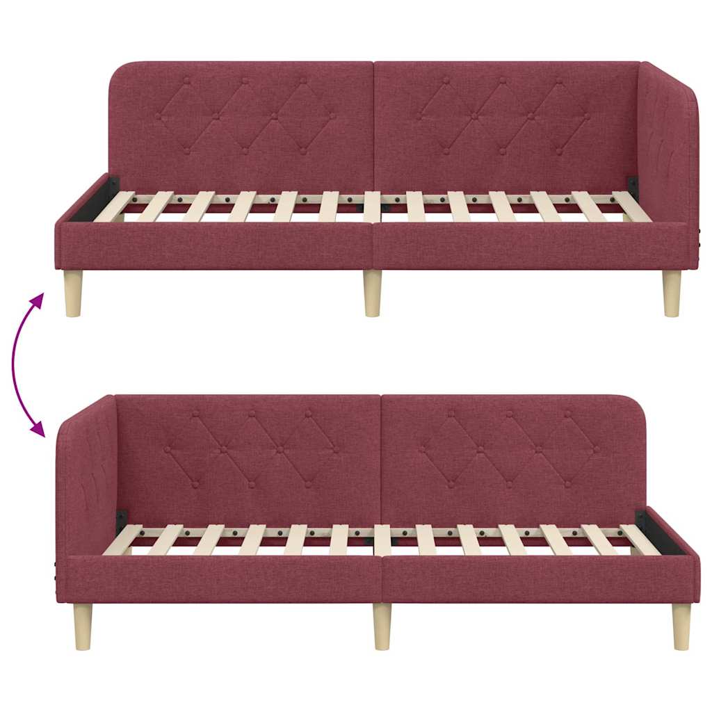 Sarokágy keret Bordó 90 x 200 cm szövet