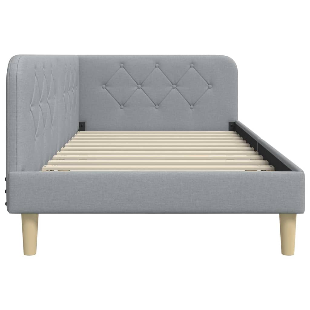 Sarokágy keret Világosszürke 100 x 200 cm szövet