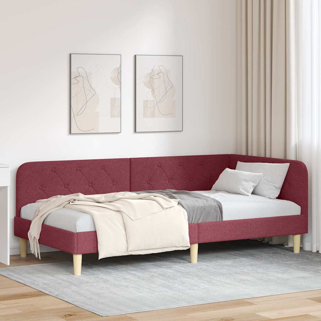 Sarokágy keret Bordó 100 x 200 cm szövet