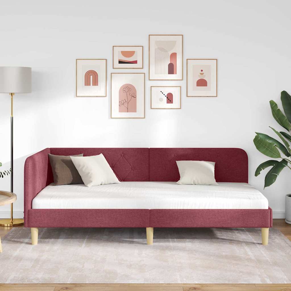 Sarokágy keret Bordó 100 x 200 cm szövet