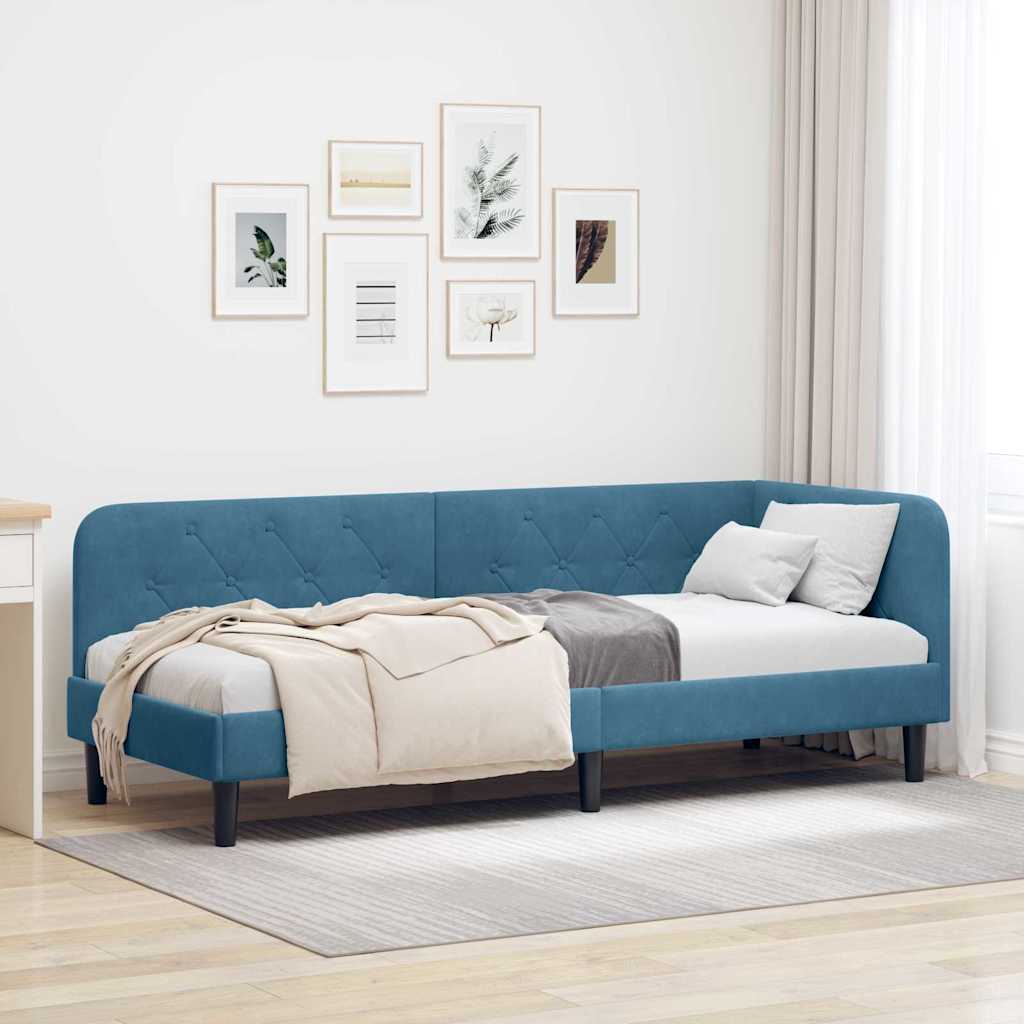 Sarokágy keret Kék 80 x 200 cm Bársony