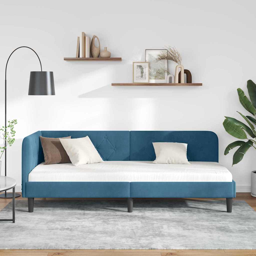 Sarokágy keret Kék 80 x 200 cm Bársony