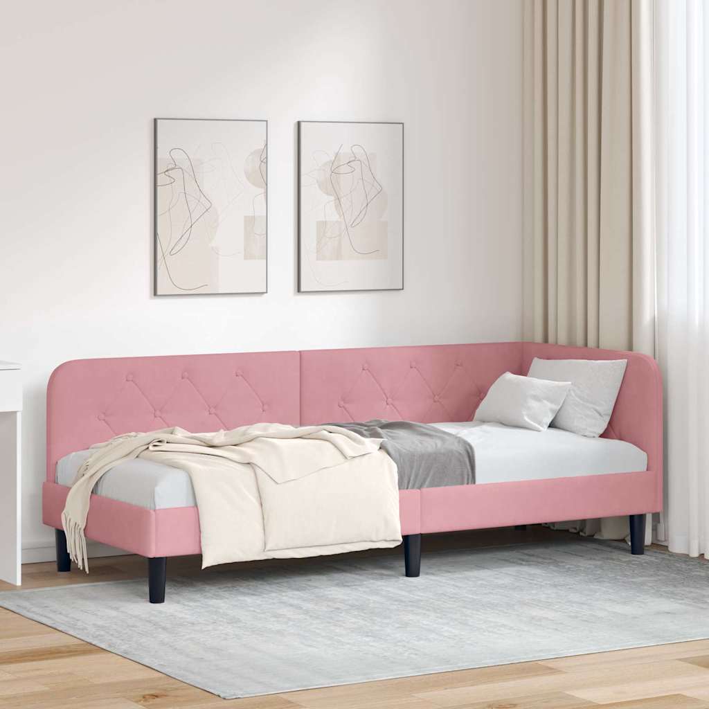 Sarokágy keret Rózsaszín 80 x 200 cm Bársony