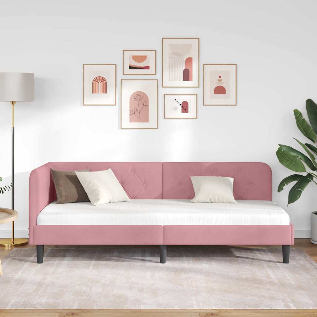 Sarokágy keret Rózsaszín 80 x 200 cm Bársony