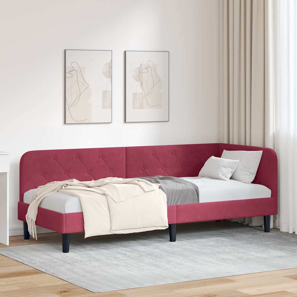 Sarokágy keret Bordó 80 x 200 cm Bársony