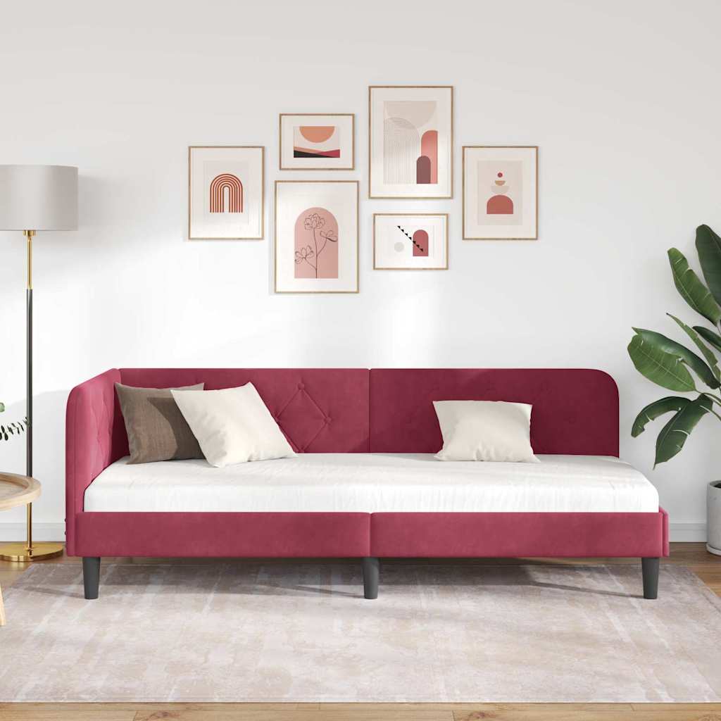 Sarokágy keret Bordó 80 x 200 cm Bársony
