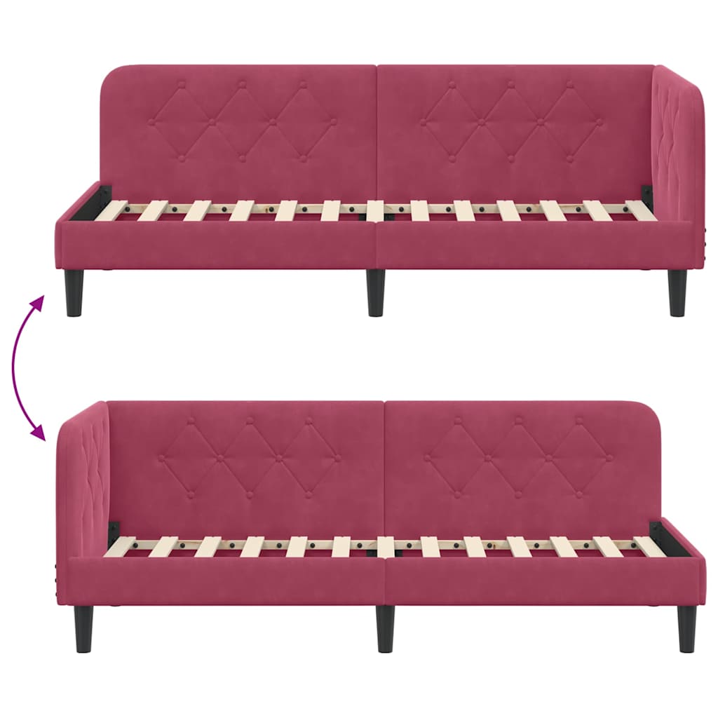 Sarokágy keret Bordó 80 x 200 cm Bársony
