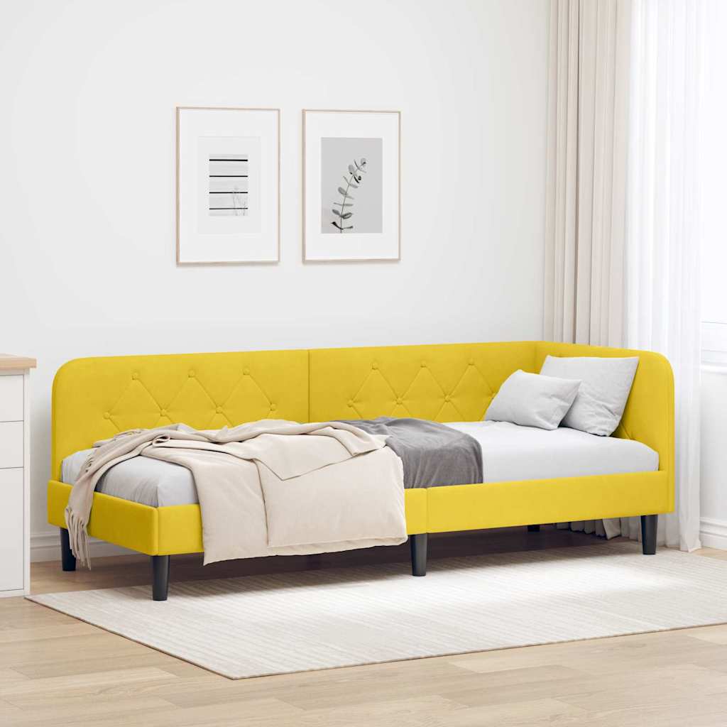 Sarokágy keret Sárga 80 x 200 cm Bársony
