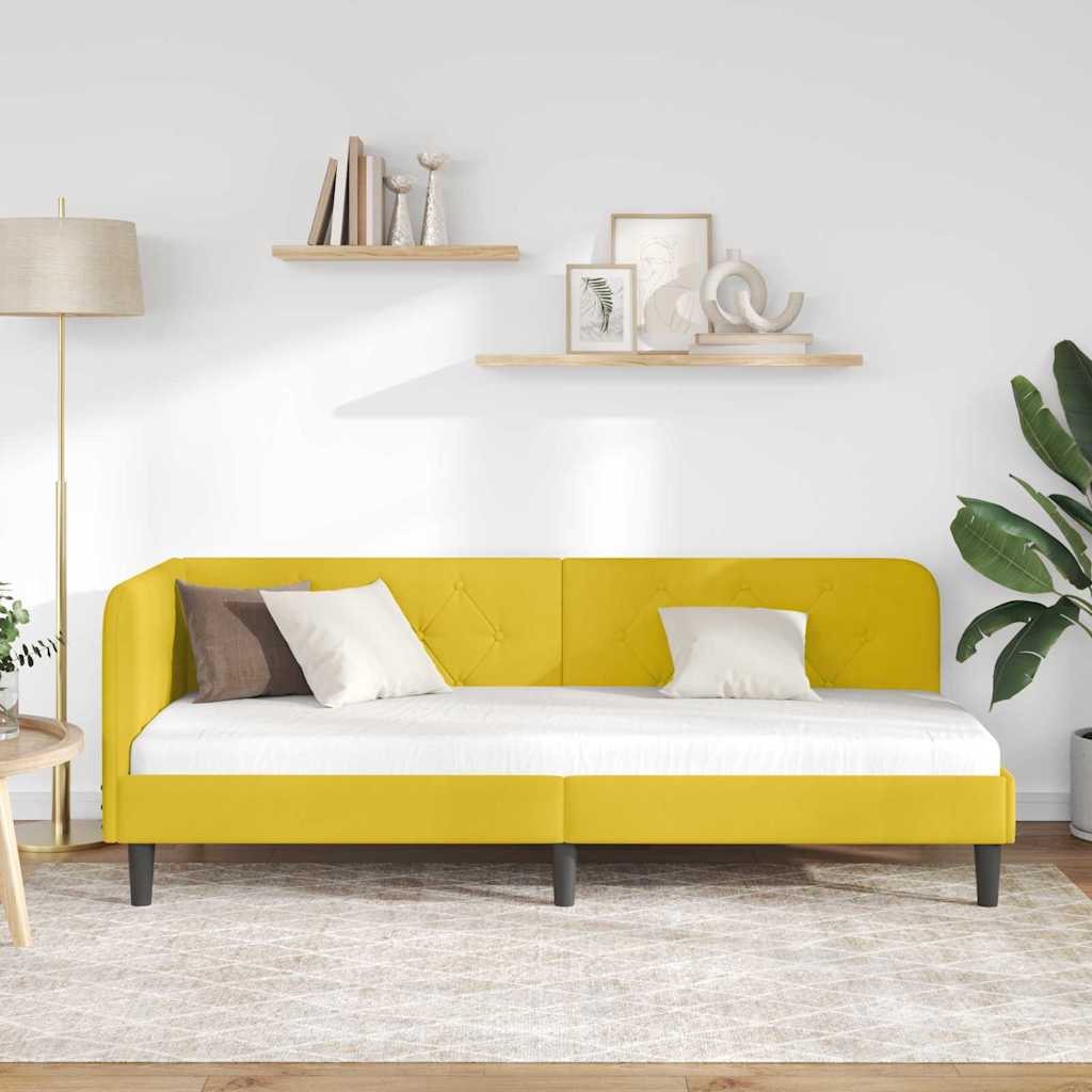 Sarokágy keret Sárga 80 x 200 cm Bársony