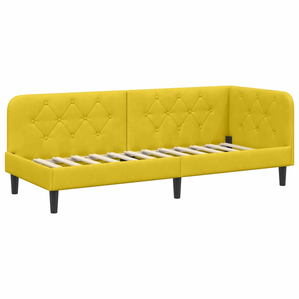 Sarokágy keret Sárga 80 x 200 cm Bársony