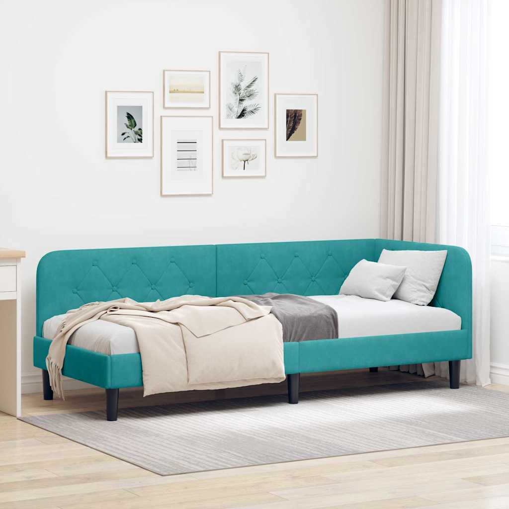Sarokágy keret Türkiz 80 x 200 cm Bársony