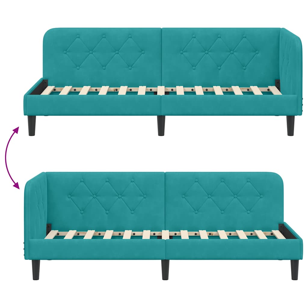 Sarokágy keret Türkiz 80 x 200 cm Bársony