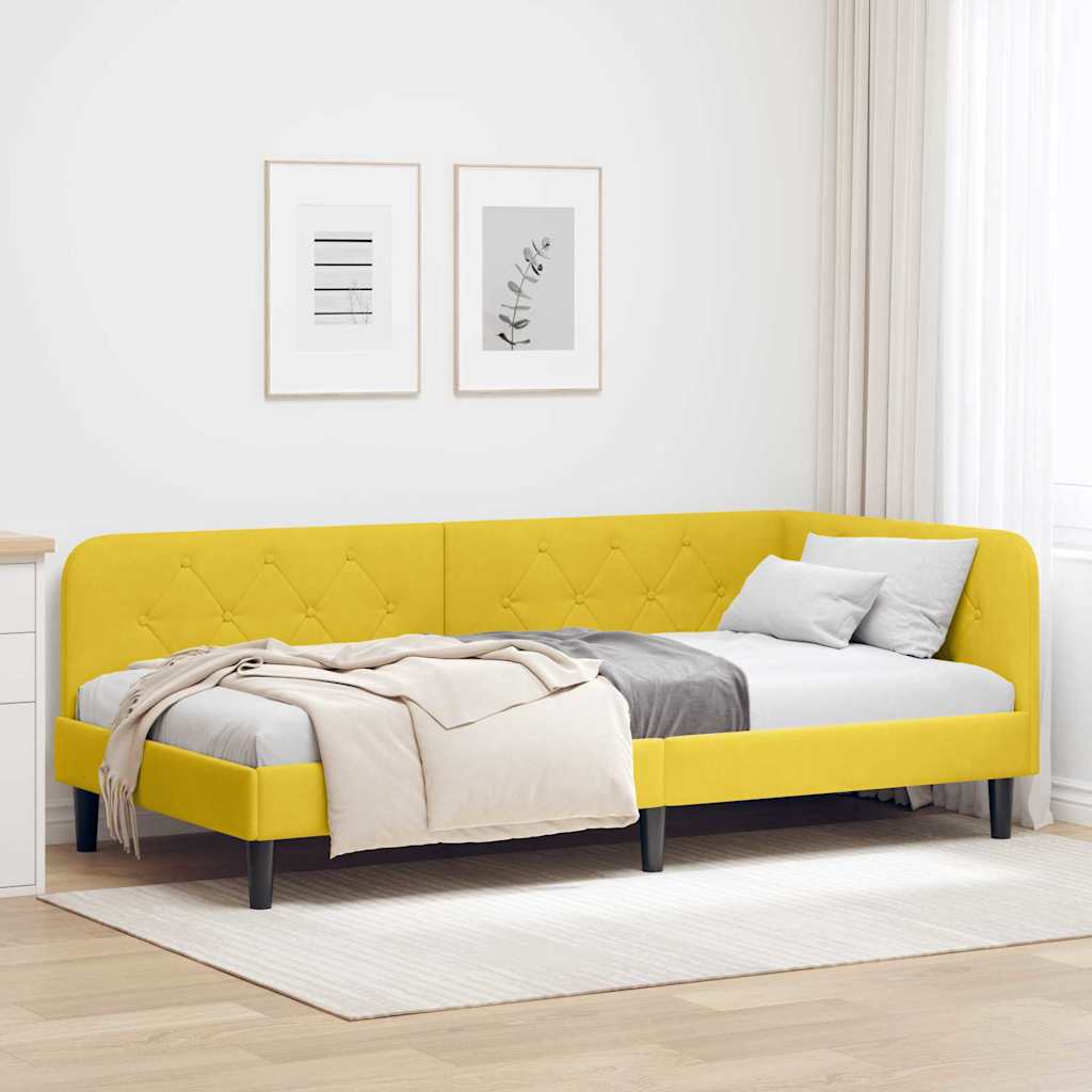 Sarokágy keret Sárga 90 x 190 cm Bársony