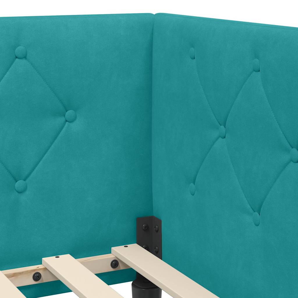 Sarokágy keret Türkiz 100 x 200 cm Bársony