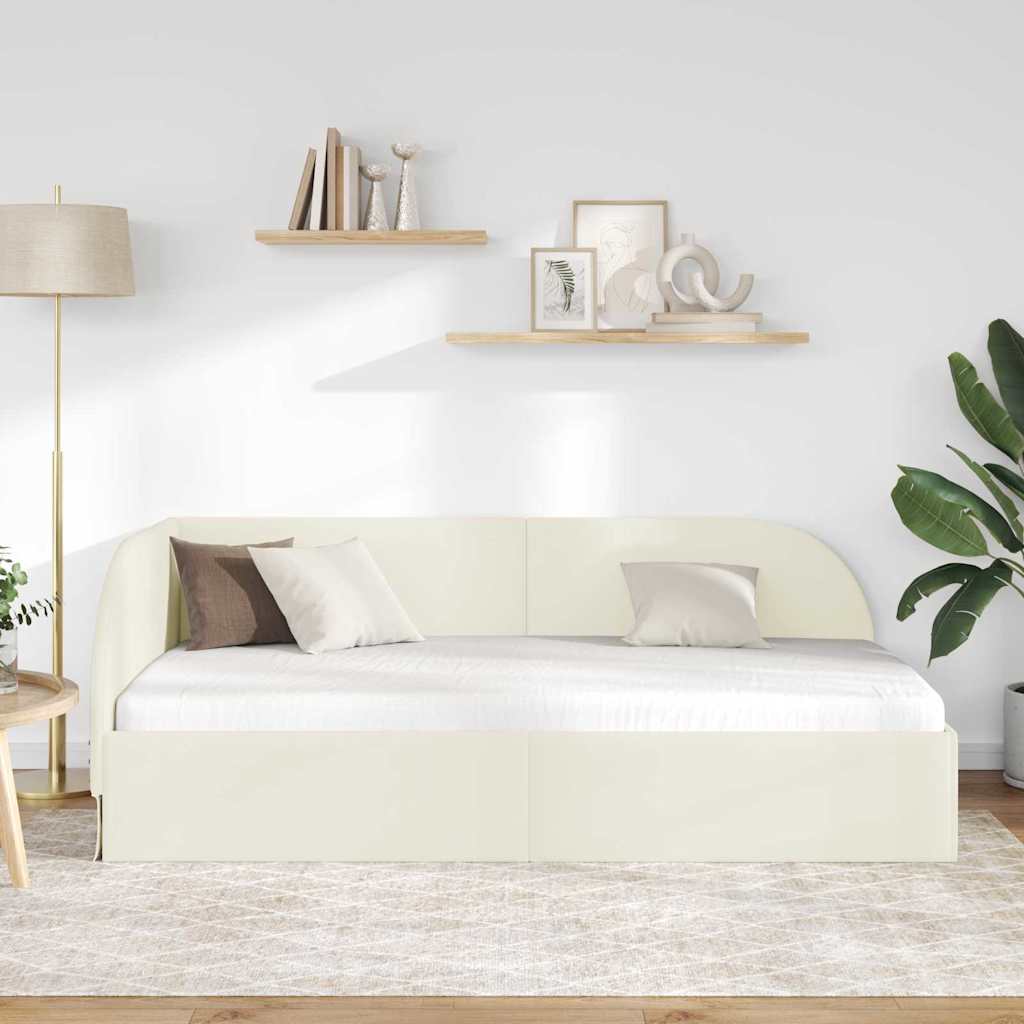 Sarokágy keret Krém 80 x 200 cm Bársony
