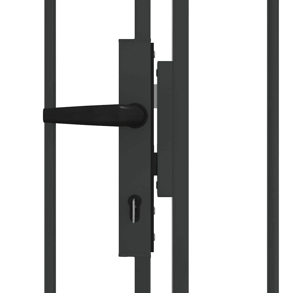 Kerítés kapu ASSEN 401 x 175,5 cm Acél Szürke Zárolható