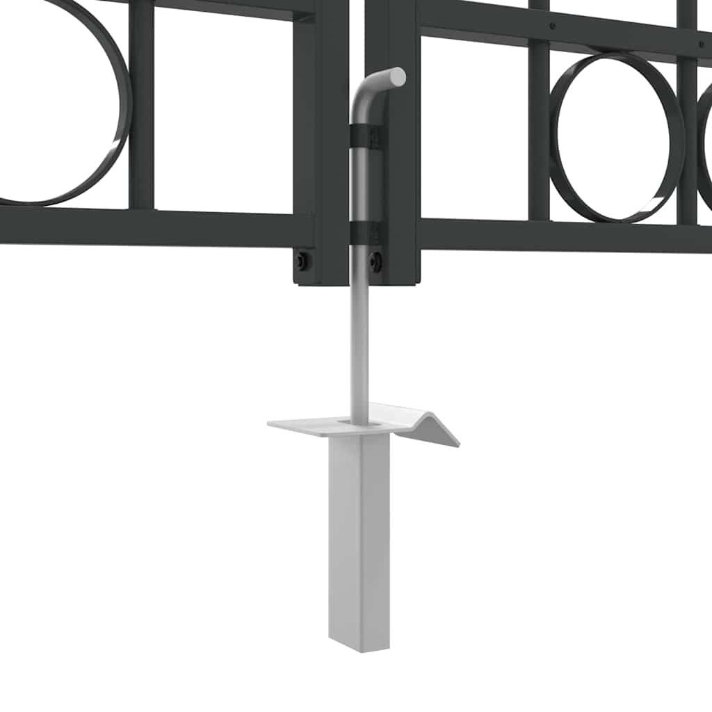 Kerítés kapu ASSEN 401 x 175,5 cm Acél Szürke Zárolható