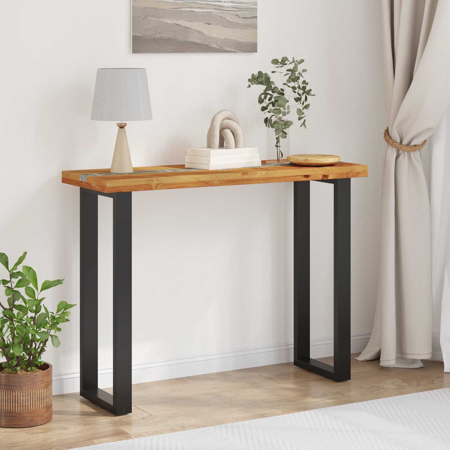 Konzolasztal Barna 100 x 35 x 75 cm Tömör Teakfa