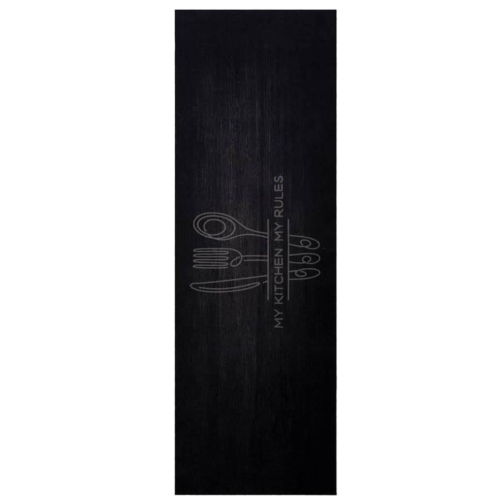 Konyhai szőnyeg Evőeszköz Fekete 180 x 60 cm Bársony