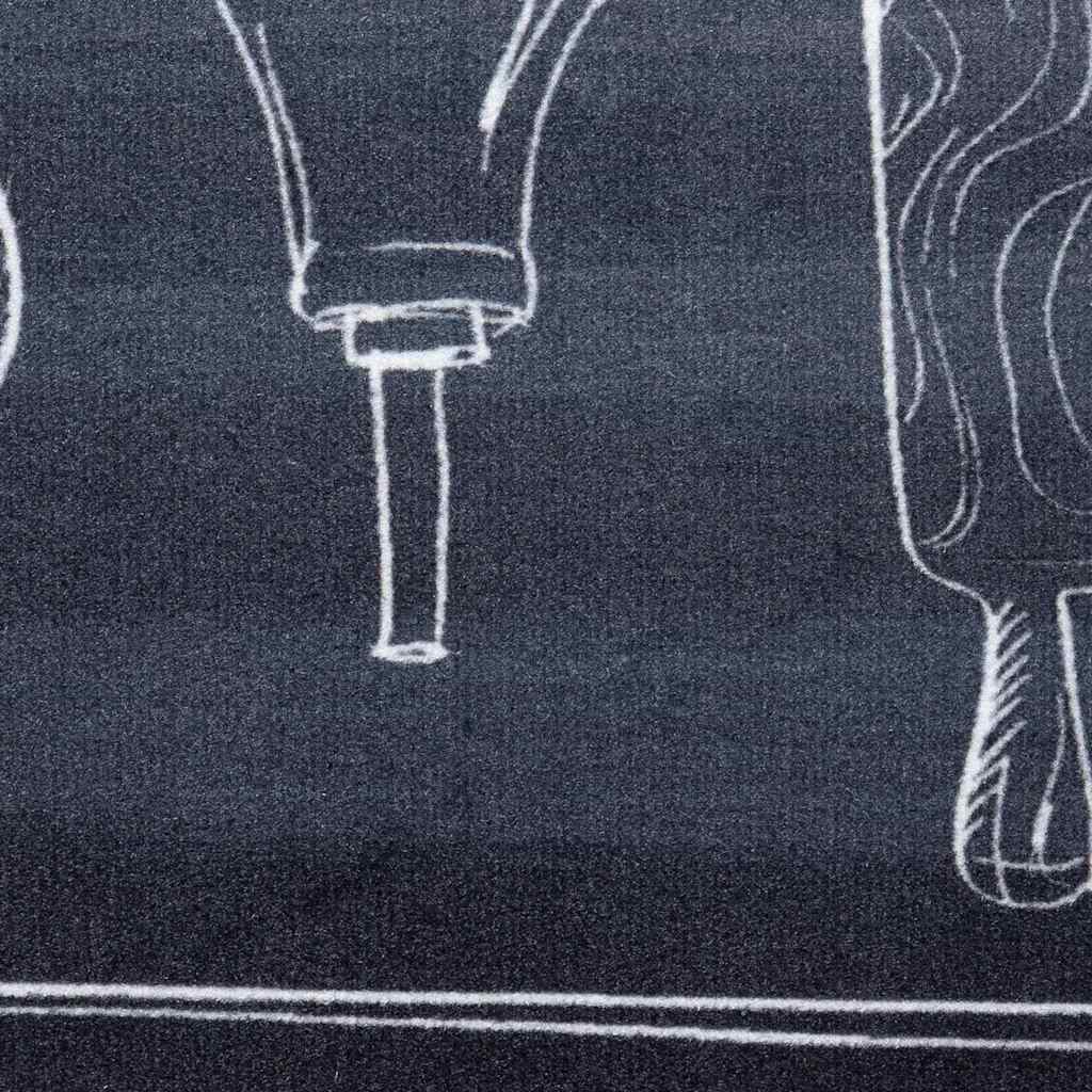 Konyhai szőnyeg Fekete 150 x 45 cm Bársony