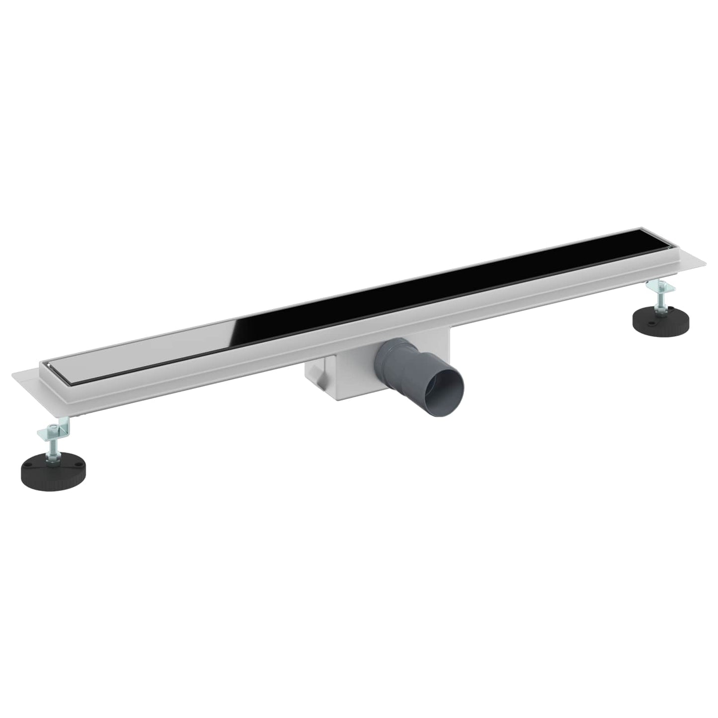 Zuhanylefolyó üvegfedéllel Fekete 70 cm Rozsdamentes acél 304