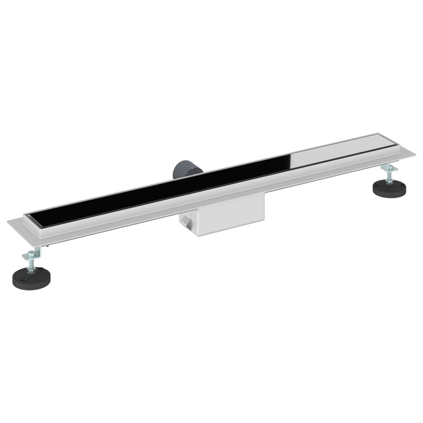 Zuhanylefolyó üvegfedéllel Fekete 70 cm Rozsdamentes acél 304