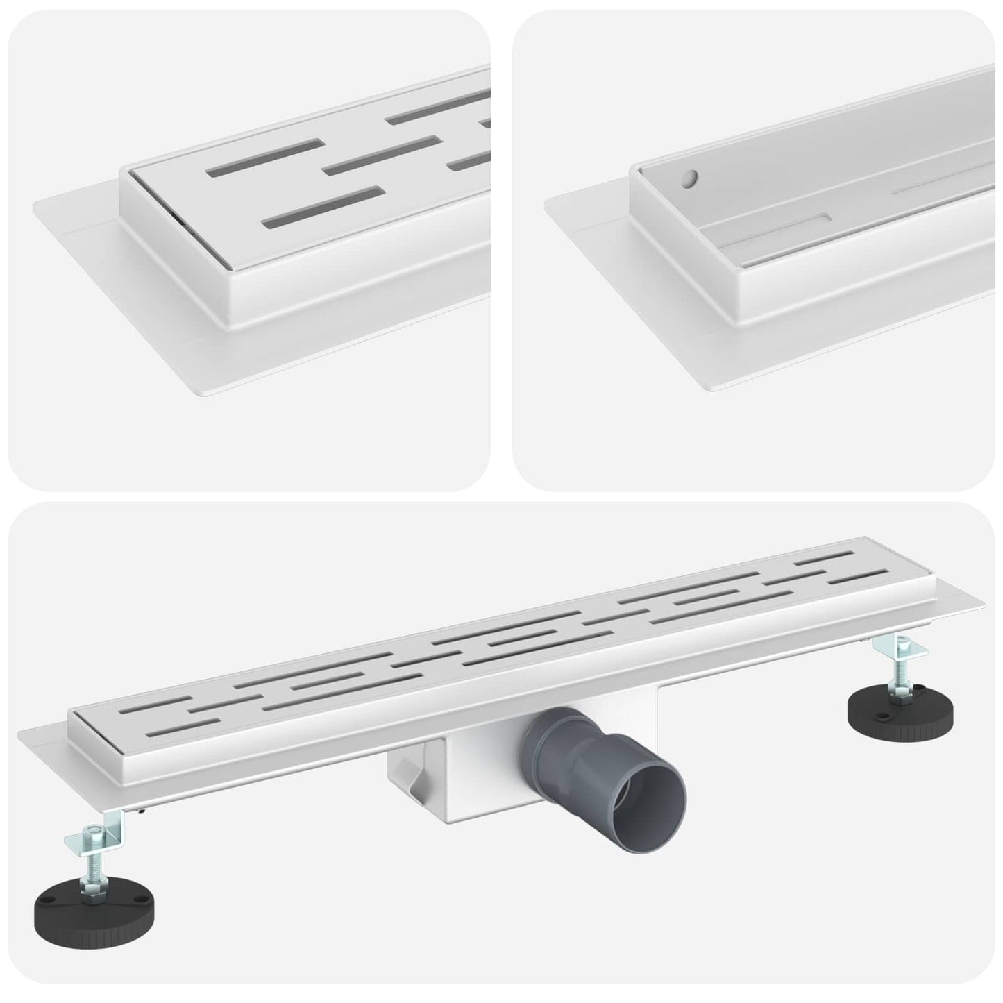 Zuhanylefolyó vonalformával Ezüst 60 cm Rozsdamentes acél 304
