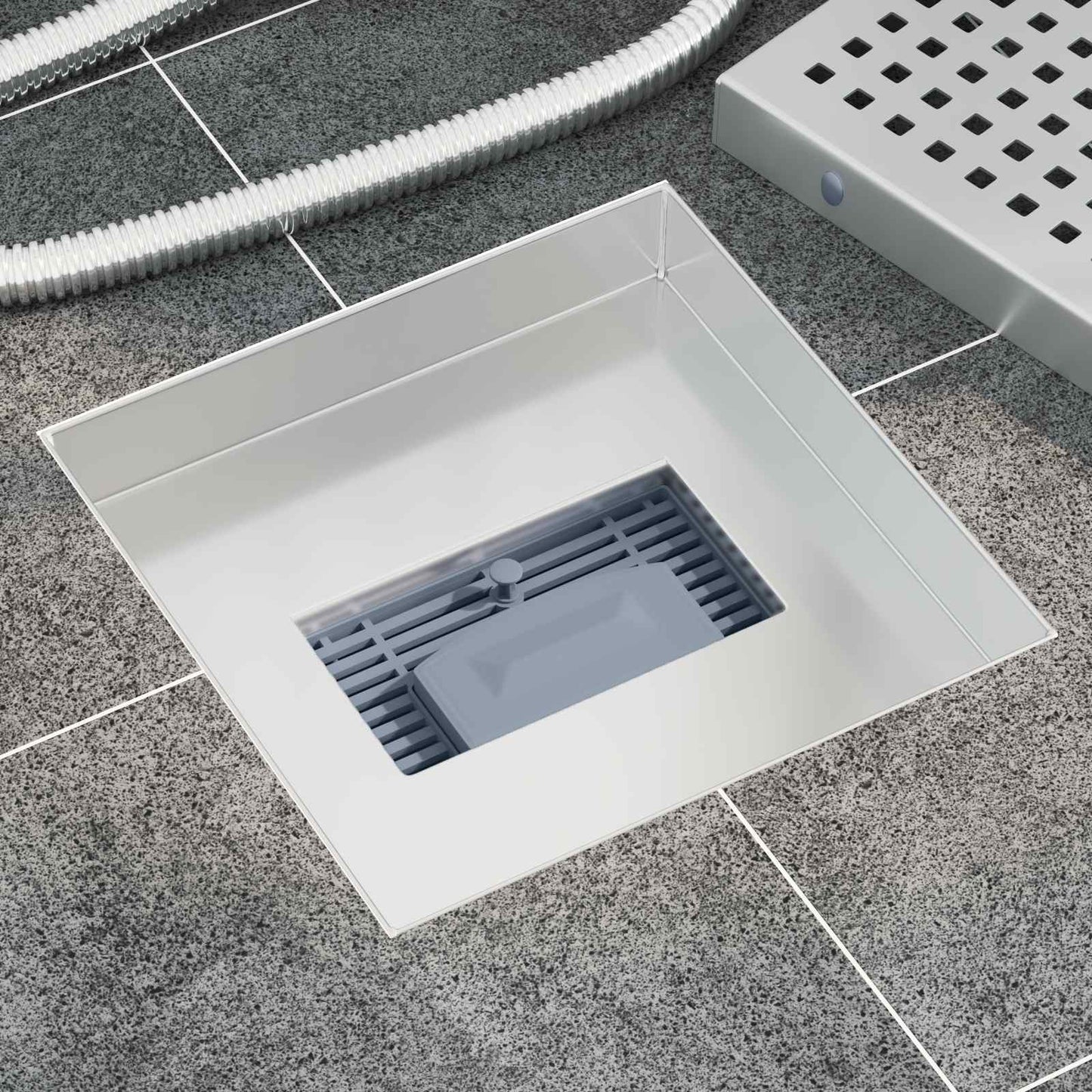 Pöttyös zuhanylefolyó Ezüst 20 x 20 cm Rozsdamentes acél 304