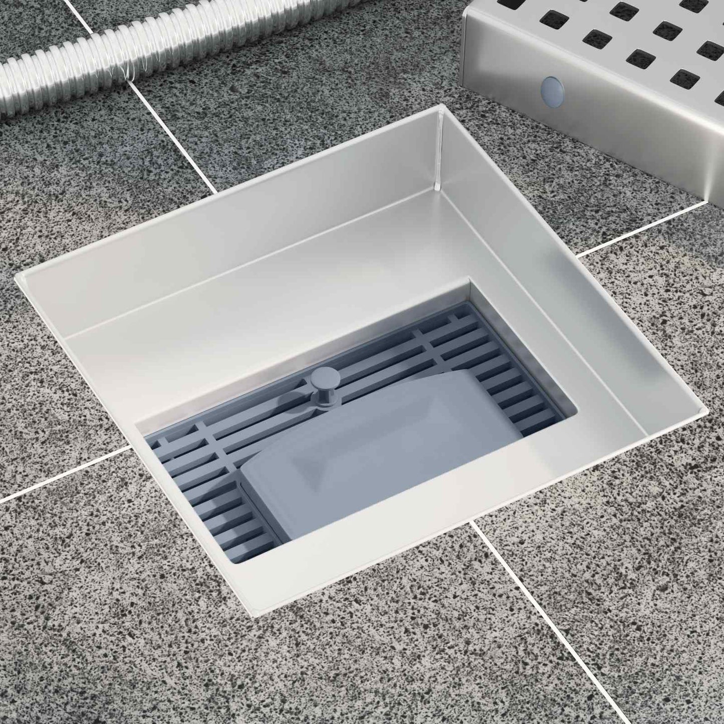 Pöttyös zuhanylefolyó Ezüst 15 x 15 cm Rozsdamentes acél 304