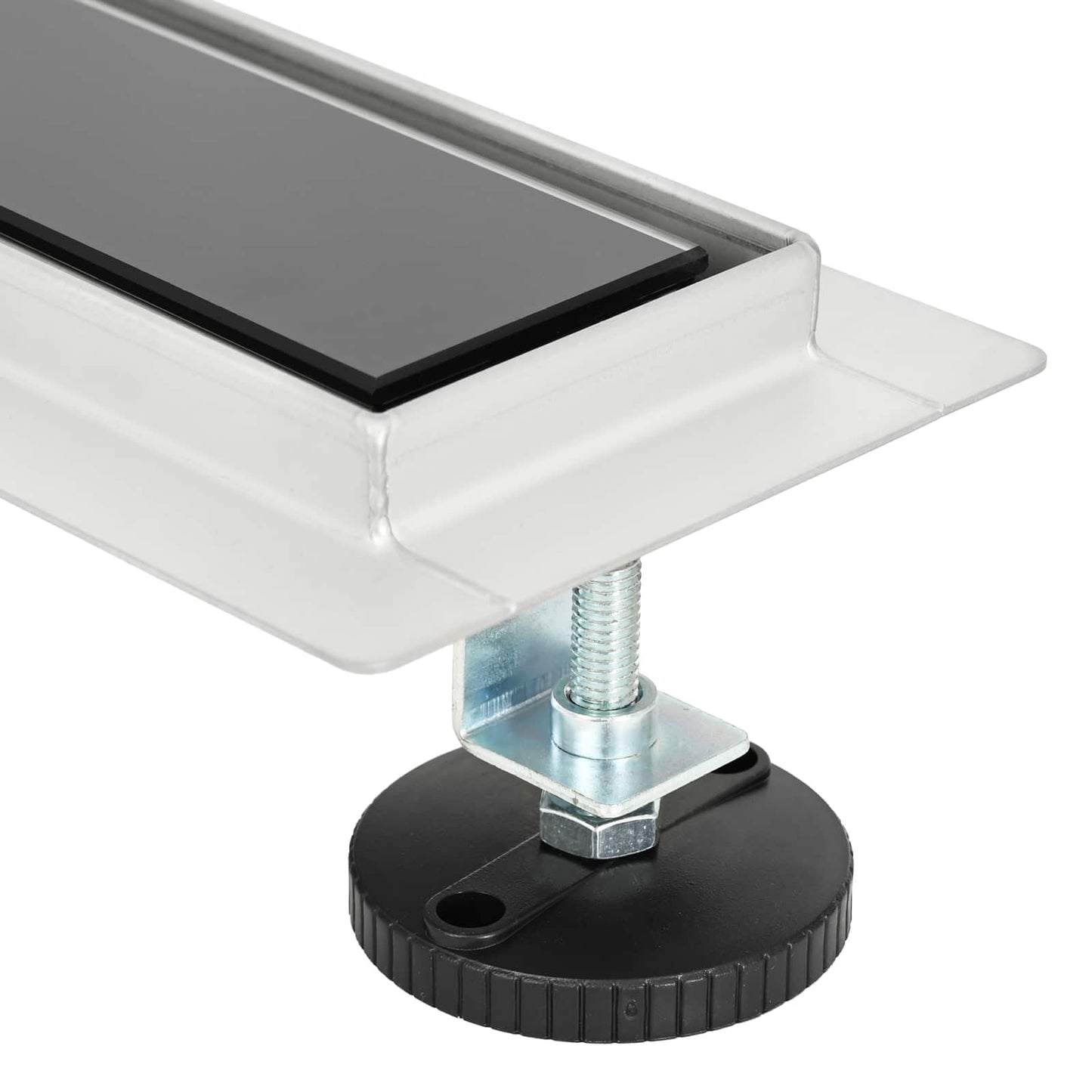 Zuhanylefolyó üvegfedéllel Fekete 60 cm Rozsdamentes acél 304