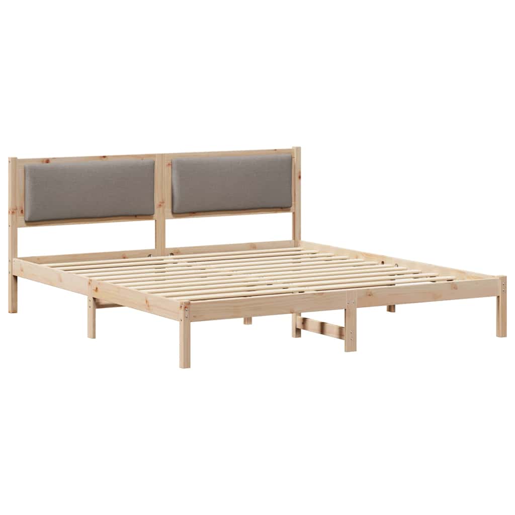 Ágykeret fejtámlával Tópszínű 200 x 200 cm Tömör fenyőfa