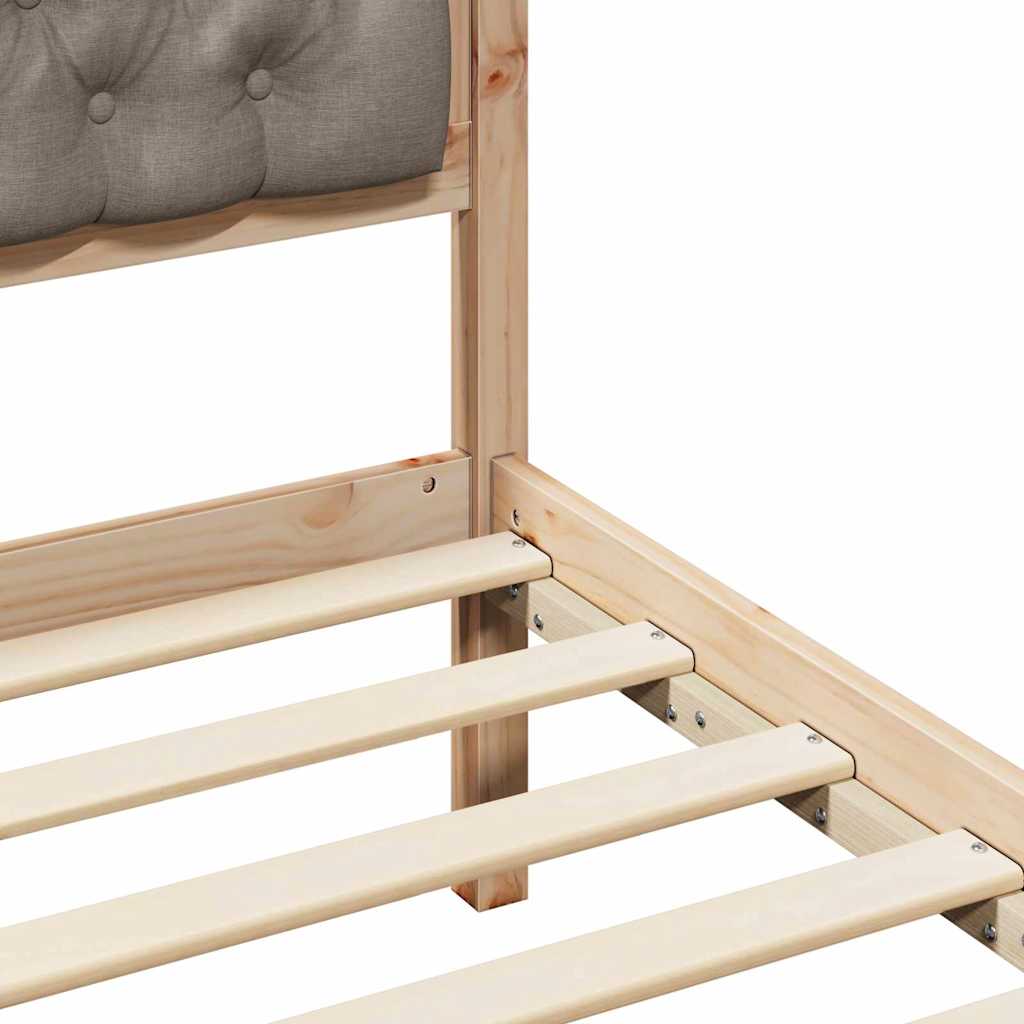 Ágykeret fejtámlával Tópszínű 200 x 200 cm Tömör fenyőfa